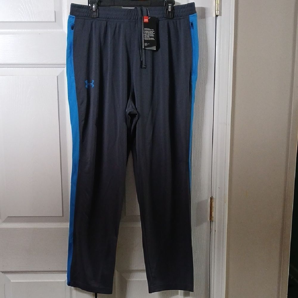 Under Armour Loose Men's Gray and Blue Athletic Jogging Track Pants Sz XL NWT
